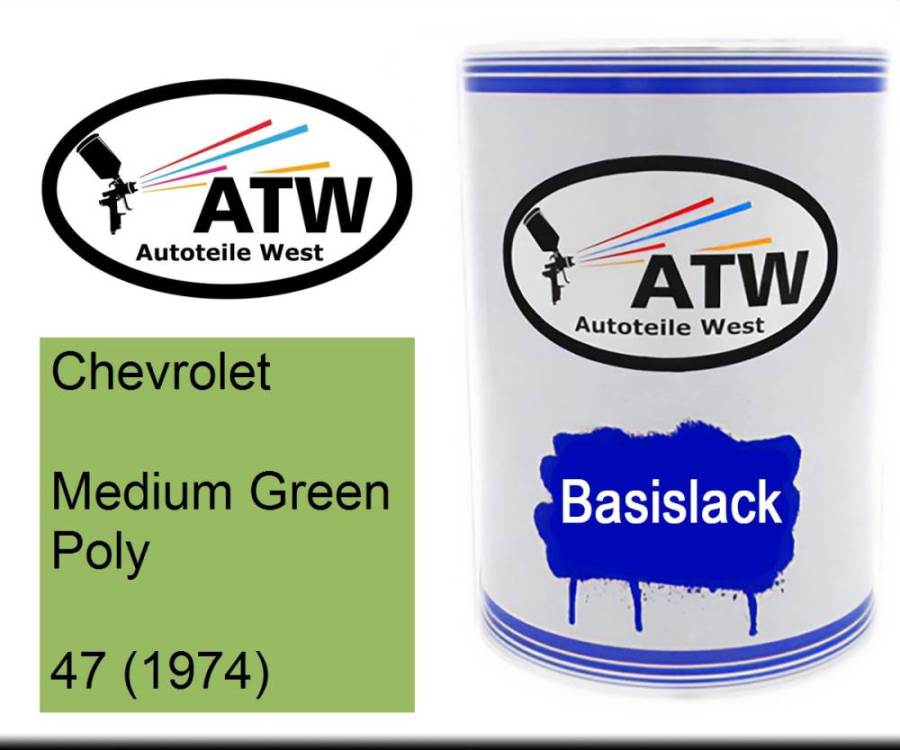 Chevrolet, Medium Green Poly, 47 (1974): 500ml Lackdose, von ATW Autoteile West.